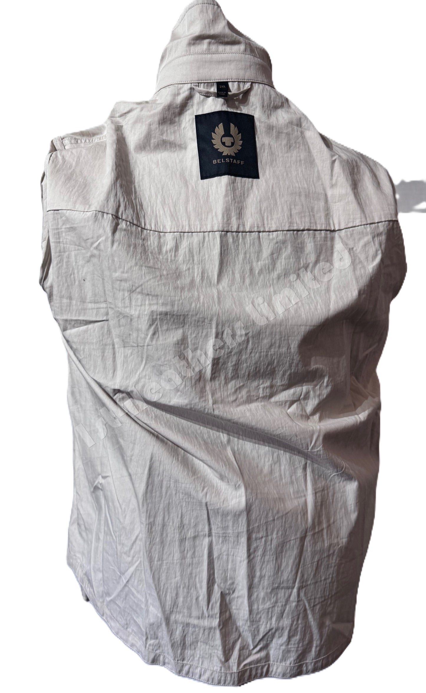 BELSTAFF RAIL COTTON BLEND GABARDINE OVERSHIRT IN MOONBEAM UK44 2XL RRP £250