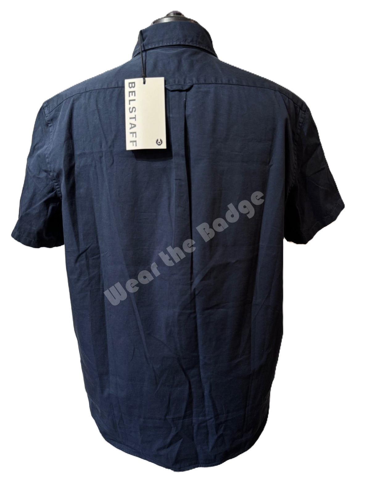 BELSTAFF SCALE SHORT SLEEVE COTTON SHIRT DARK INK NAVY RRP £120 BNWT
