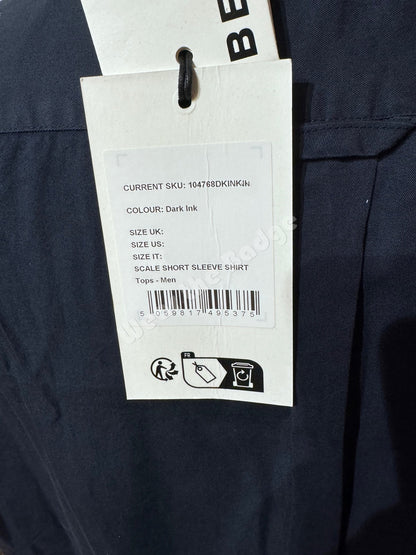 BELSTAFF SCALE SHORT SLEEVE COTTON SHIRT DARK INK NAVY RRP £120 BNWT