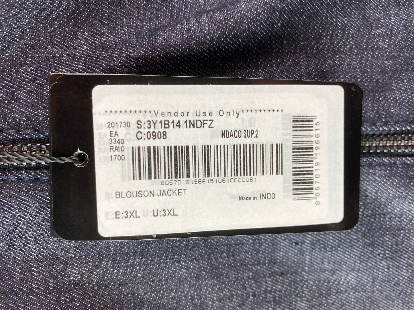 EMPORIO ARMANI BLUE DENIM & LEATHER EAGLE CREST BOMBER JACKET 3XL RRP £495 BNWT