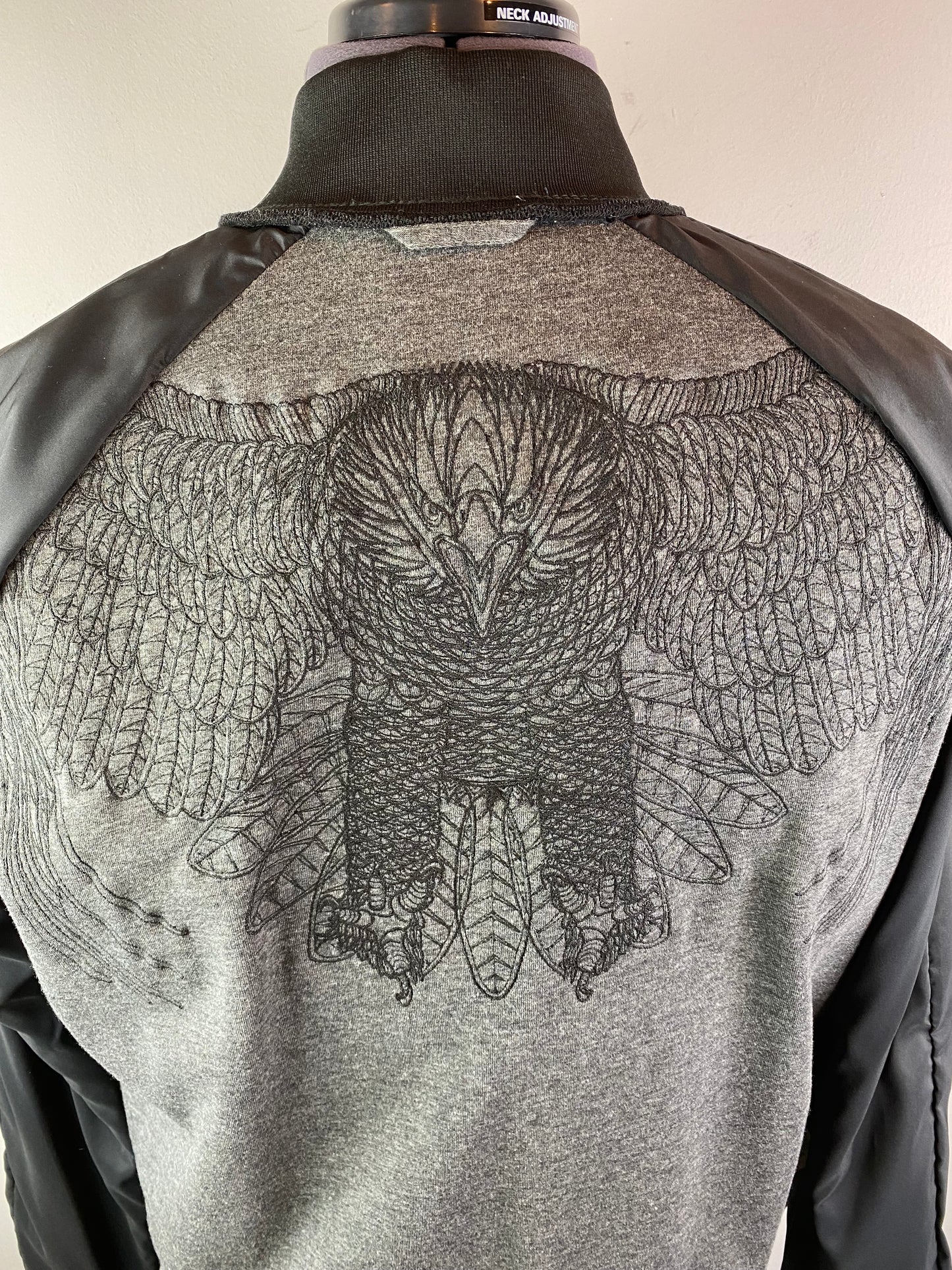 EMPORIO ARMANI BLUE DENIM & LEATHER EAGLE CREST BOMBER JACKET 3XL RRP £495 BNWT