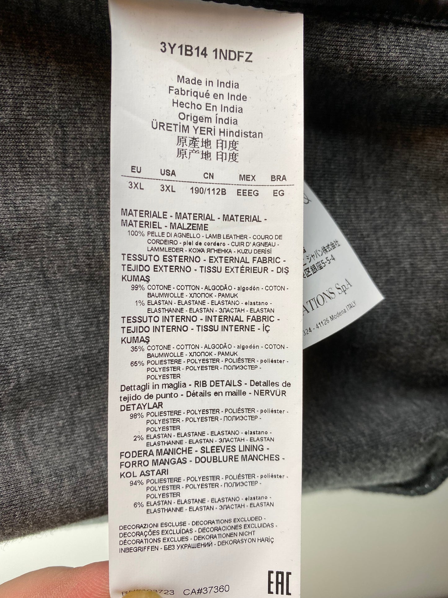 EMPORIO ARMANI BLUE DENIM & LEATHER EAGLE CREST BOMBER JACKET 3XL RRP £495 BNWT