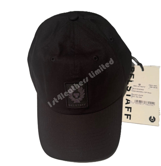 BELSTAFF COTTON TWILL BASEBALL CAP BLACK RRP £50