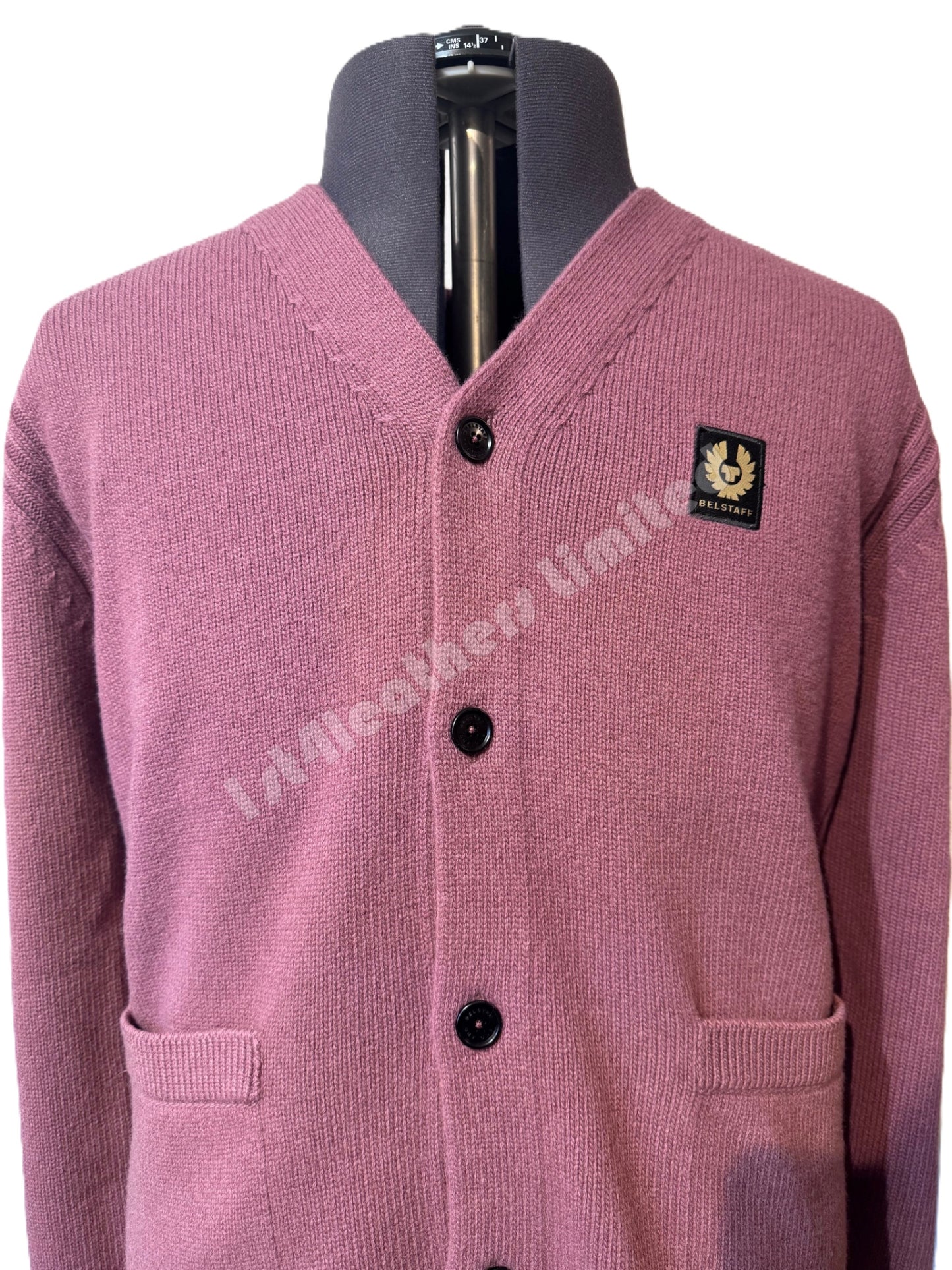 BELSTAFF WATCH BUTTON UP WOOL CARDIGAN JUMPER MULBERRY RED RRP £325 BNWT