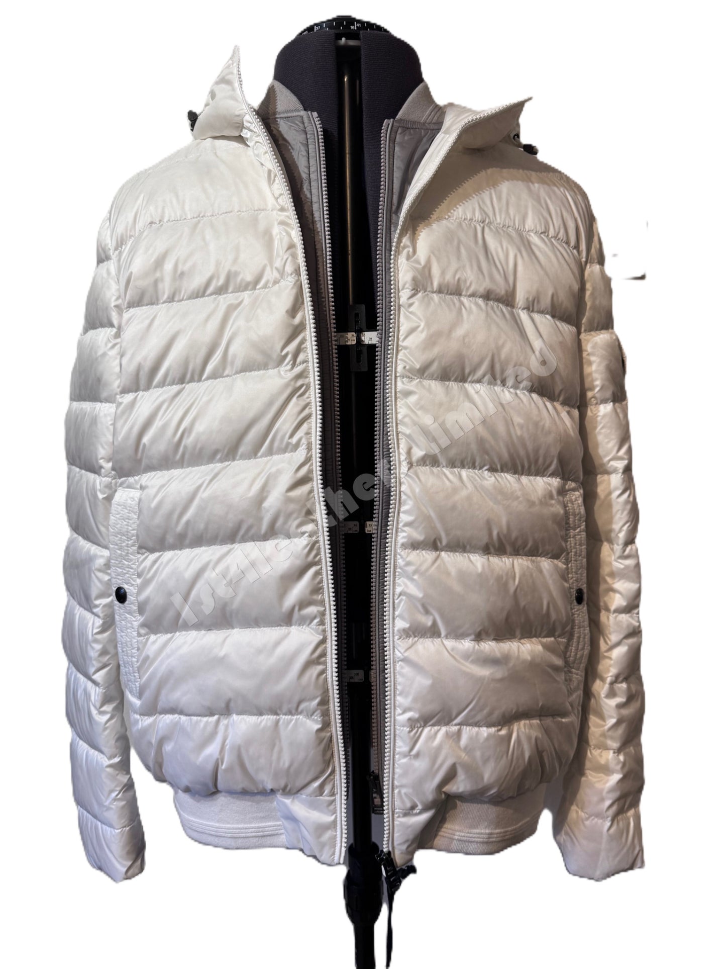 BELSTAFF STADIA 750 DOWN PUFFA JACKET WHITE/OLD SILVER UK46 3XL RRP £395 BNWT