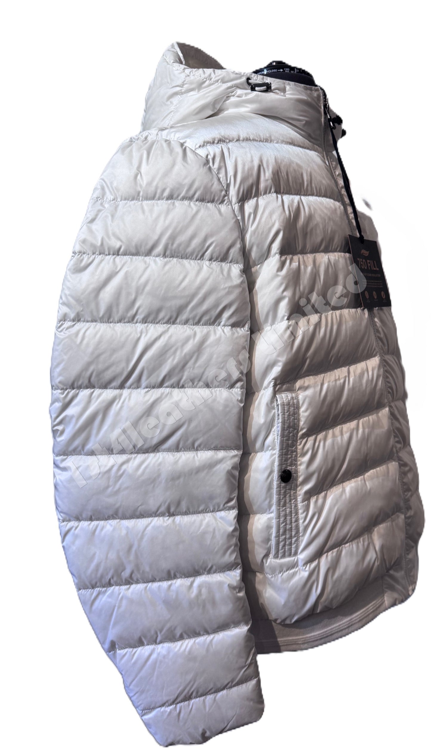 BELSTAFF STADIA 750 DOWN PUFFA JACKET WHITE/OLD SILVER UK46 3XL RRP £395 BNWT