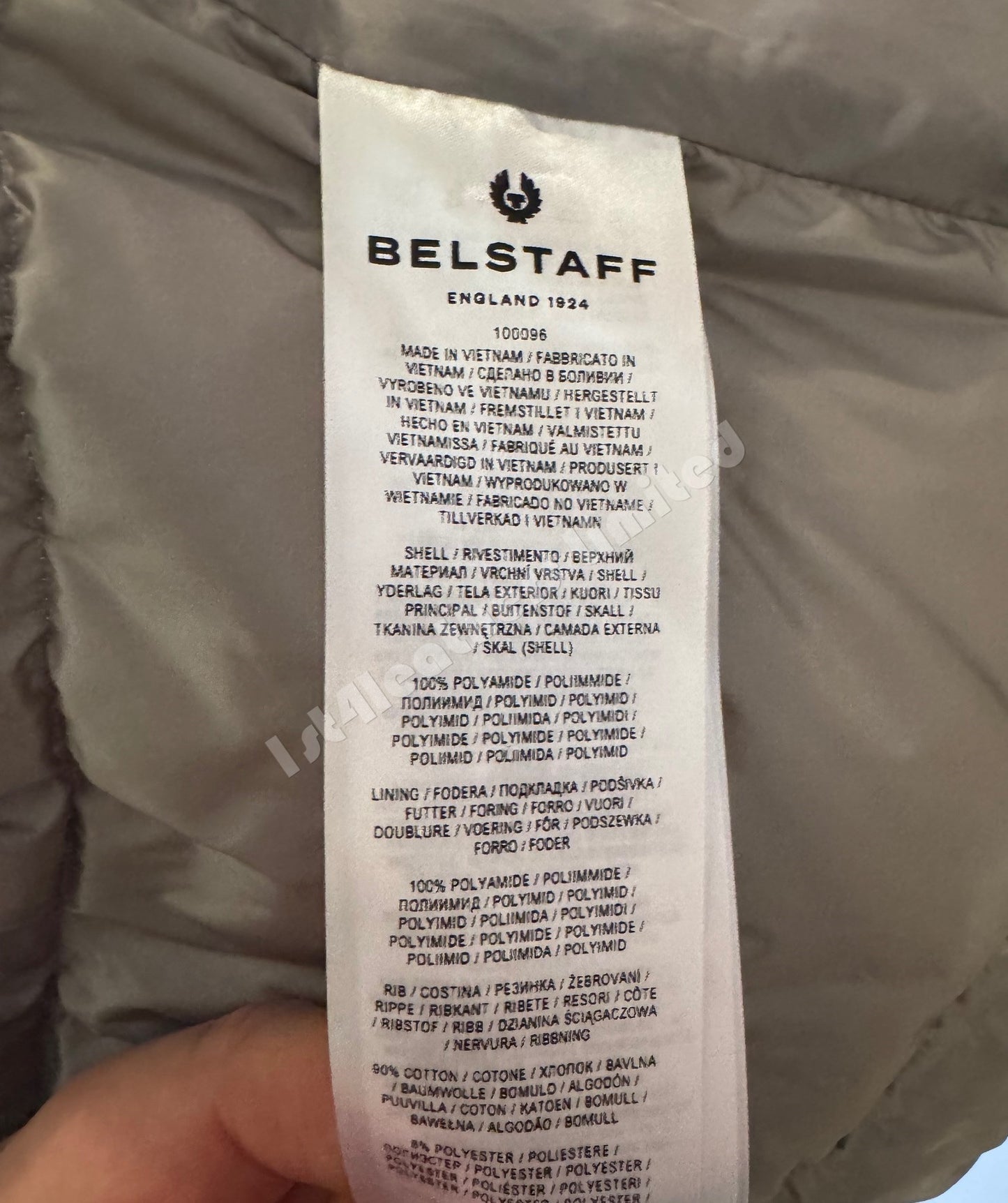 BELSTAFF STADIA 750 DOWN PUFFA JACKET WHITE/OLD SILVER UK46 3XL RRP £395 BNWT