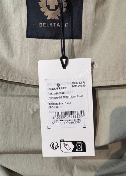 BELSTAFF RUNNER COTTON TECH GABARDINE OVERSHIRT ECHO GREEN RRP £250 BNWT