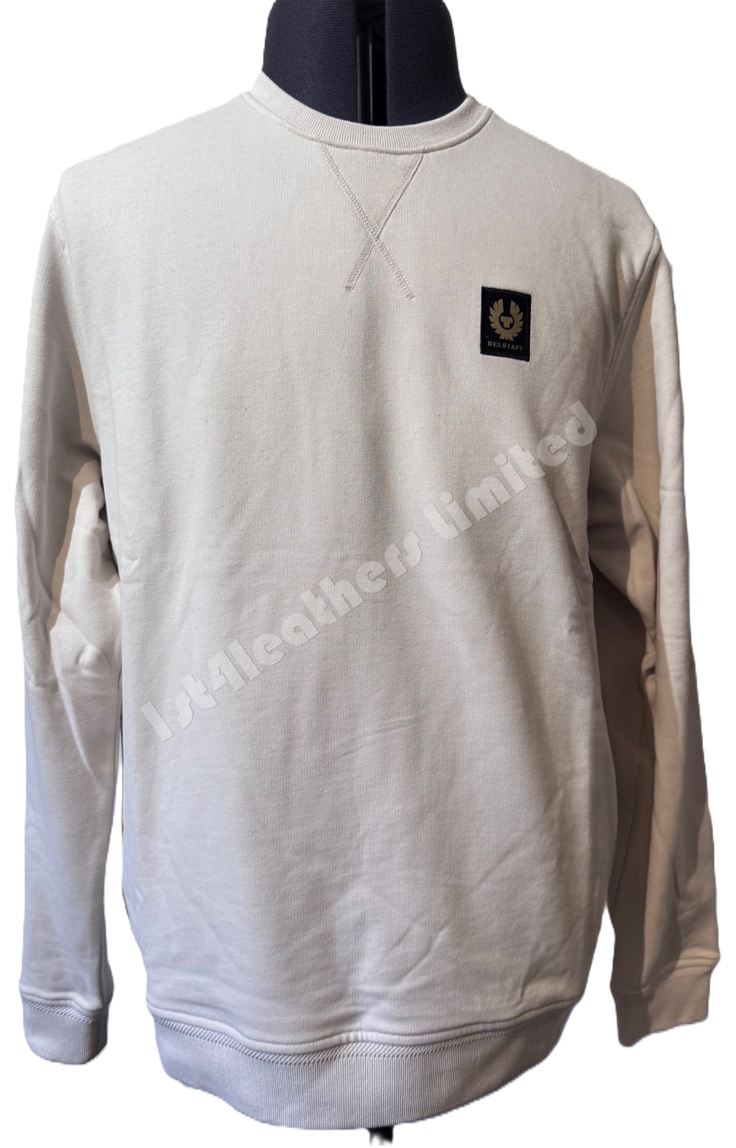 BELSTAFF PHOENIX PATCH CREW NECK SWEATSHIRT MOONBEAM RRP £150 BNWT