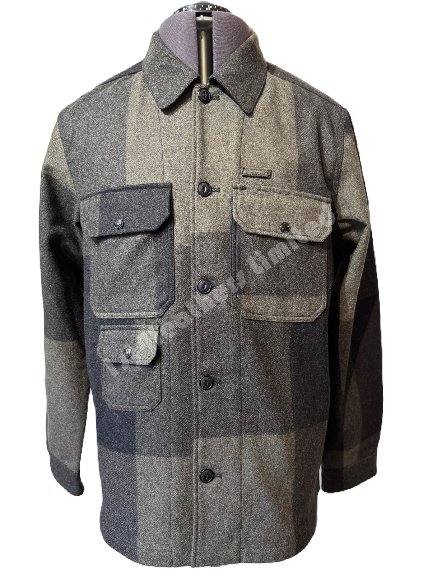 BELSTAFF FORGE WOOL BLEND LARGE CHECK OVERSHIRT OLIVE/CHARCOAL XL RRP £350 BNWT