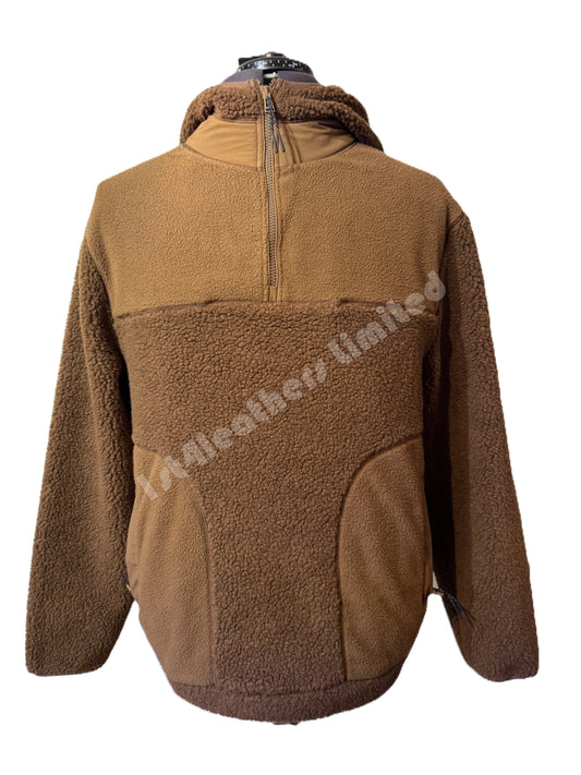 BELSTAFF STAMFORD QUARTER ZIP FLEECE HOODIE MEDIUM BRONZE BROWN RRP £350 BNWT