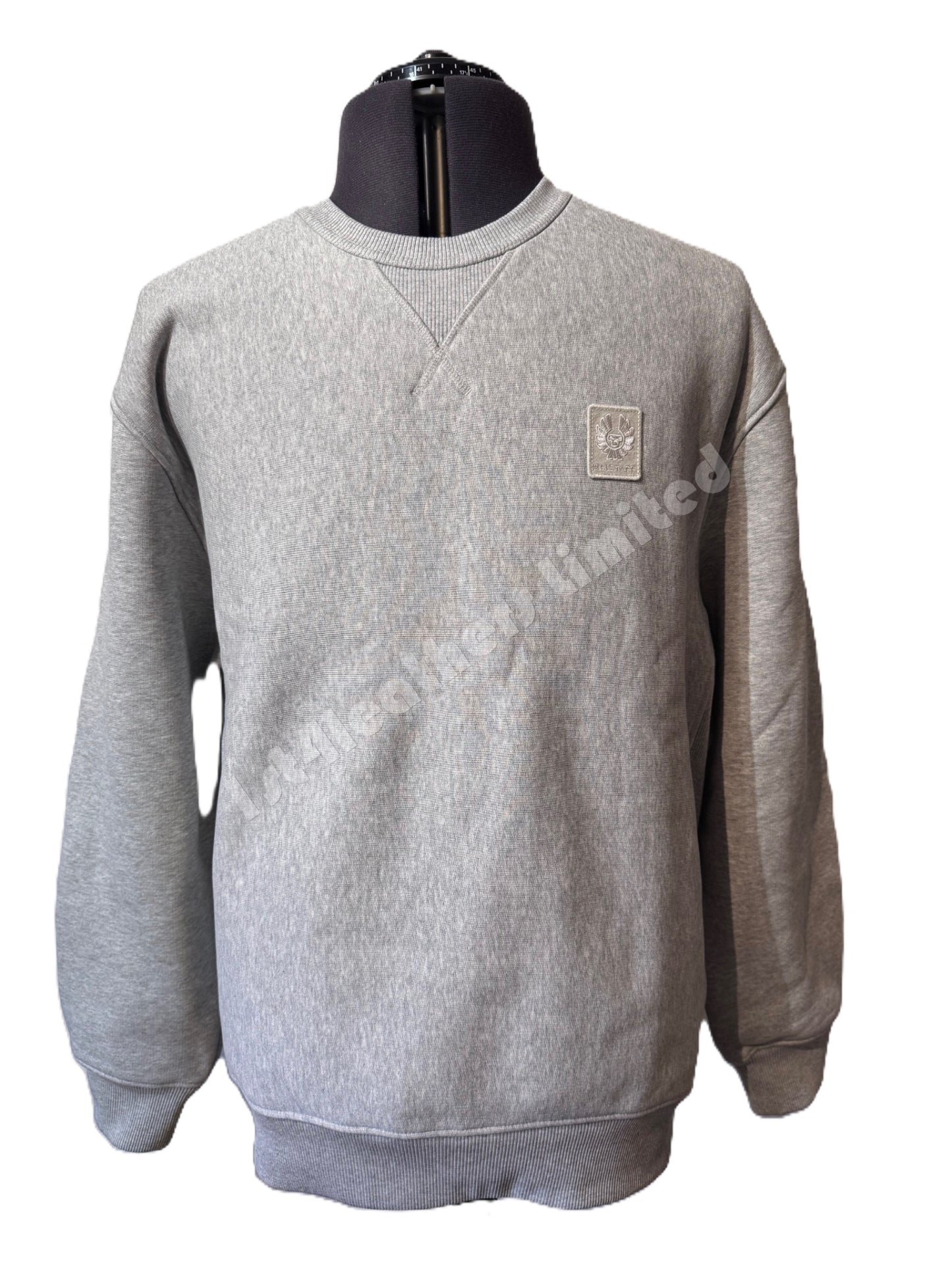 BELSTAFF HOCKLEY HEAVYWEIGHT COTTON SWEATSHIRT OLD SILVER HEATHER 2XL RRP £195 NEW