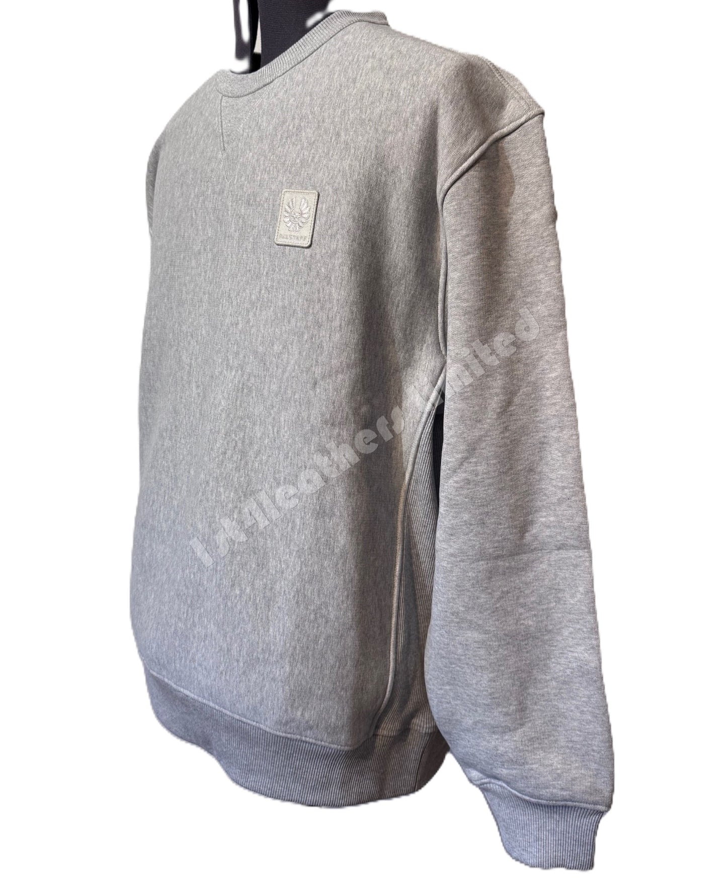 BELSTAFF HOCKLEY HEAVYWEIGHT COTTON SWEATSHIRT OLD SILVER HEATHER 2XL RRP £195 NEW