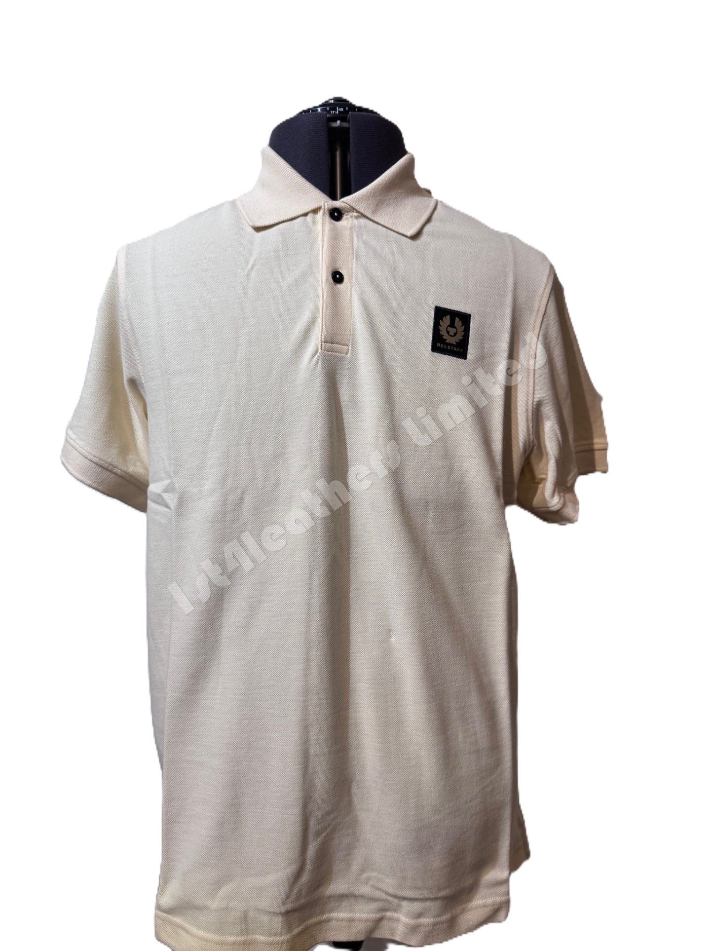 BELSTAFF PIQUE COTTON POLO SHIRT YELLOW SAND (CREAM) RRP £95 BNWT