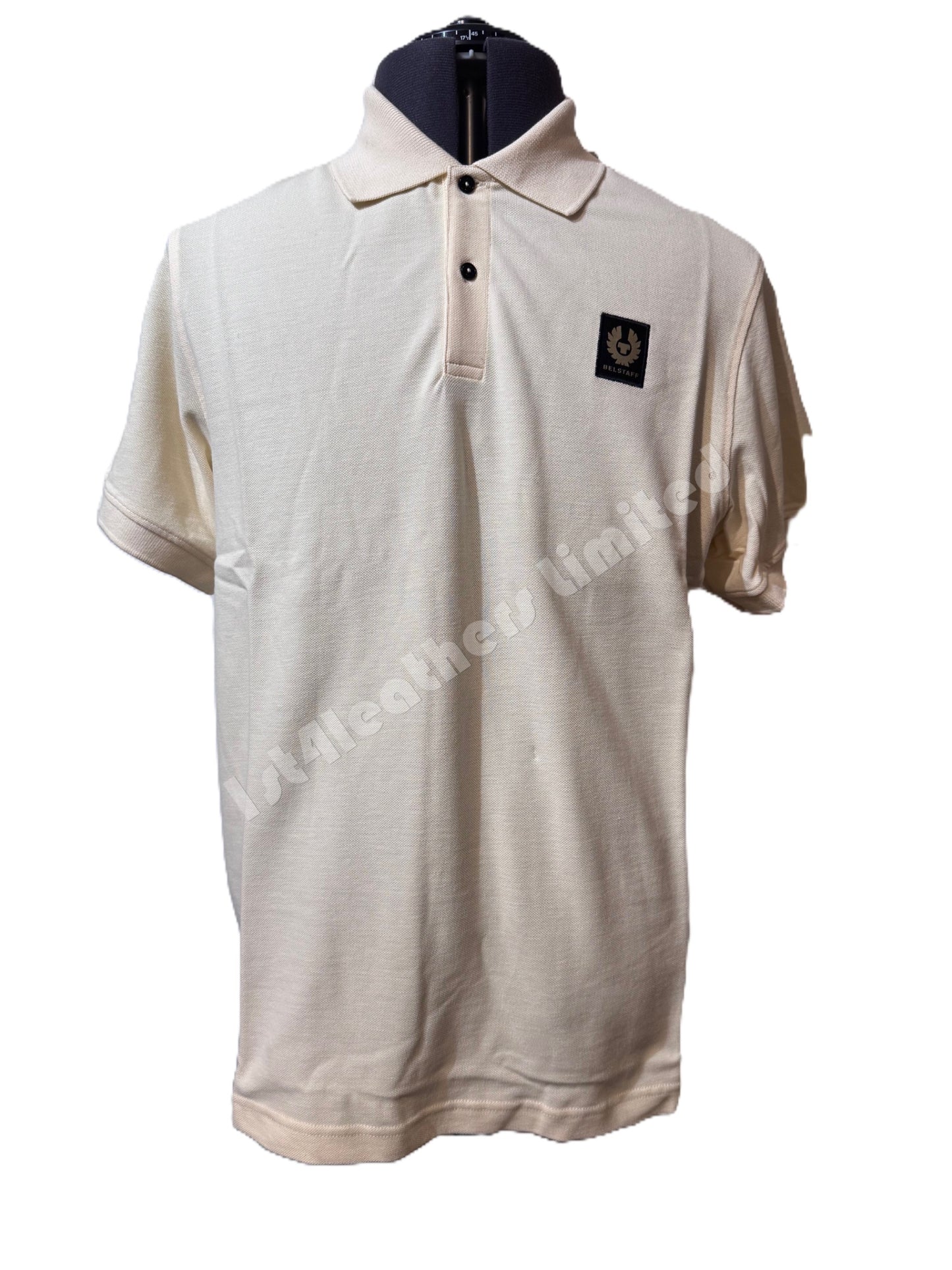 BELSTAFF PIQUE COTTON POLO SHIRT YELLOW SAND (CREAM) RRP £95 BNWT