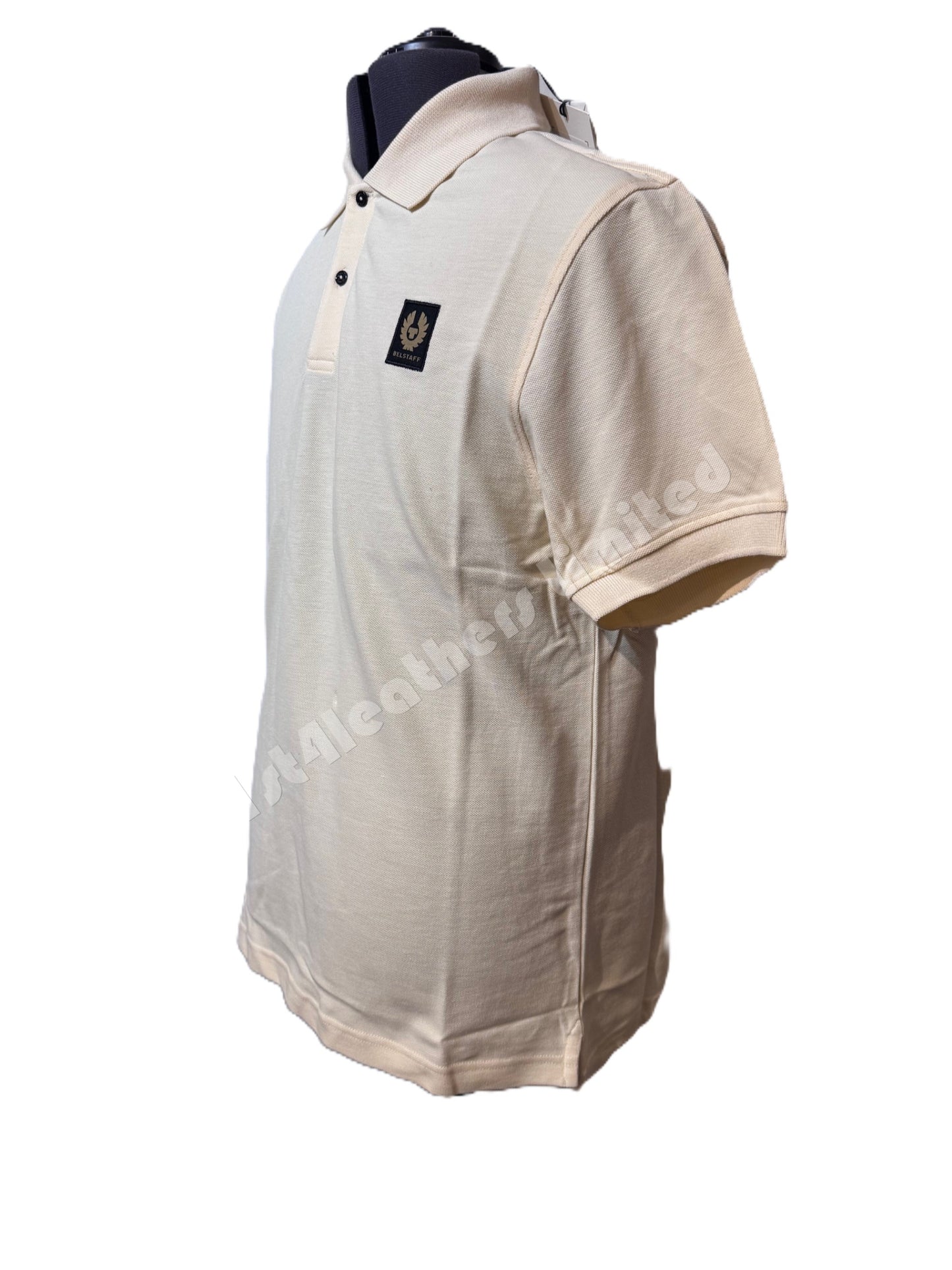 BELSTAFF PIQUE COTTON POLO SHIRT YELLOW SAND (CREAM) RRP £95 BNWT