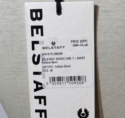 BELSTAFF SIGNATURE COTTON T-SHIRT YELLOW SAND RRP £60 BNWT