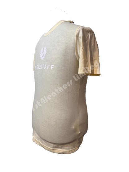 BELSTAFF SIGNATURE COTTON T-SHIRT YELLOW SAND RRP £60 BNWT