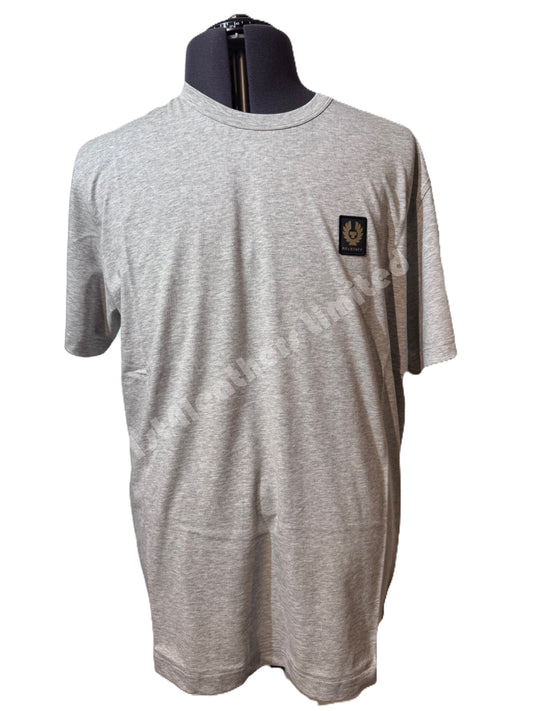 BELSTAFF PHOENIX PATCH COTTON T-SHIRT OLD SILVER HEATHER GREY M RRP £60 BNWT