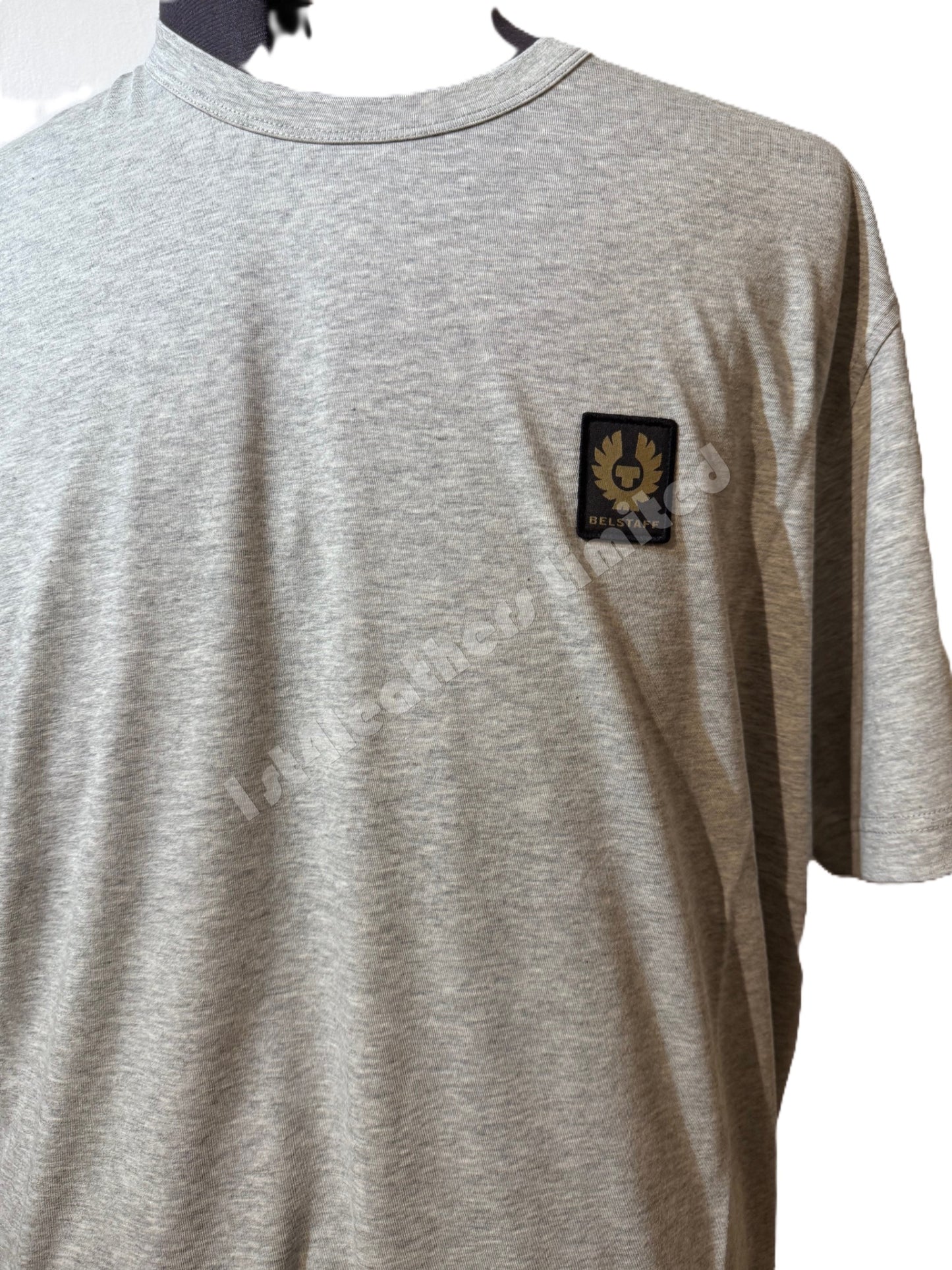BELSTAFF PHOENIX PATCH COTTON T-SHIRT OLD SILVER HEATHER GREY M RRP £60 BNWT