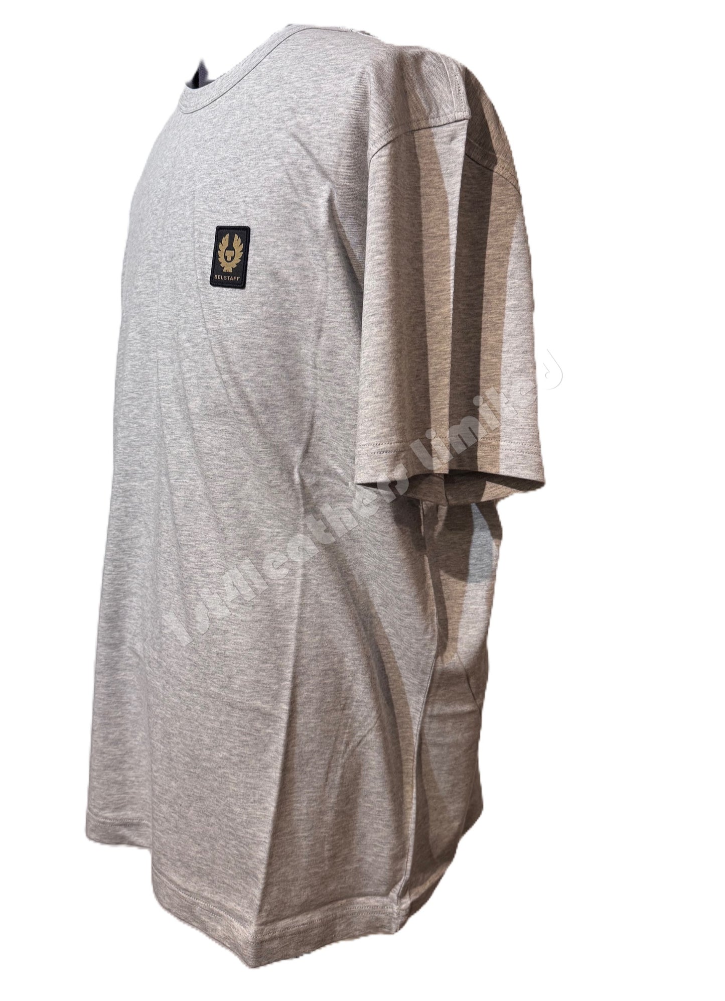 BELSTAFF PHOENIX PATCH COTTON T-SHIRT OLD SILVER HEATHER GREY M RRP £60 BNWT