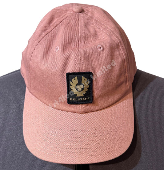 BELSTAFF COTTON TWILL BASEBALL CAP RUST PINK RRP £60