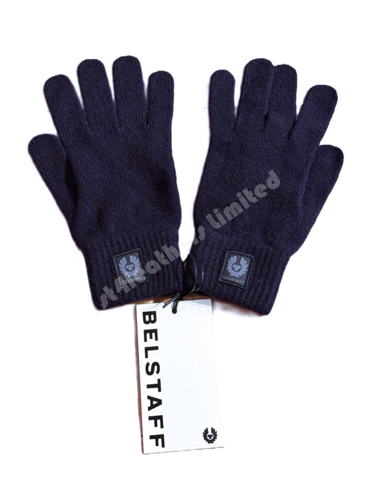 BELSTAFF PHOENIX LOGO WOOL DOCK GLOVES DARK INK NAVY MADE IN UK RRP £70 BNWT