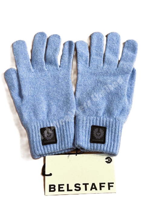 BELSTAFF PHOENIX LOGO WOOL DOCK GLOVES SKY BLUE MADE IN UK RRP £70 BNWT