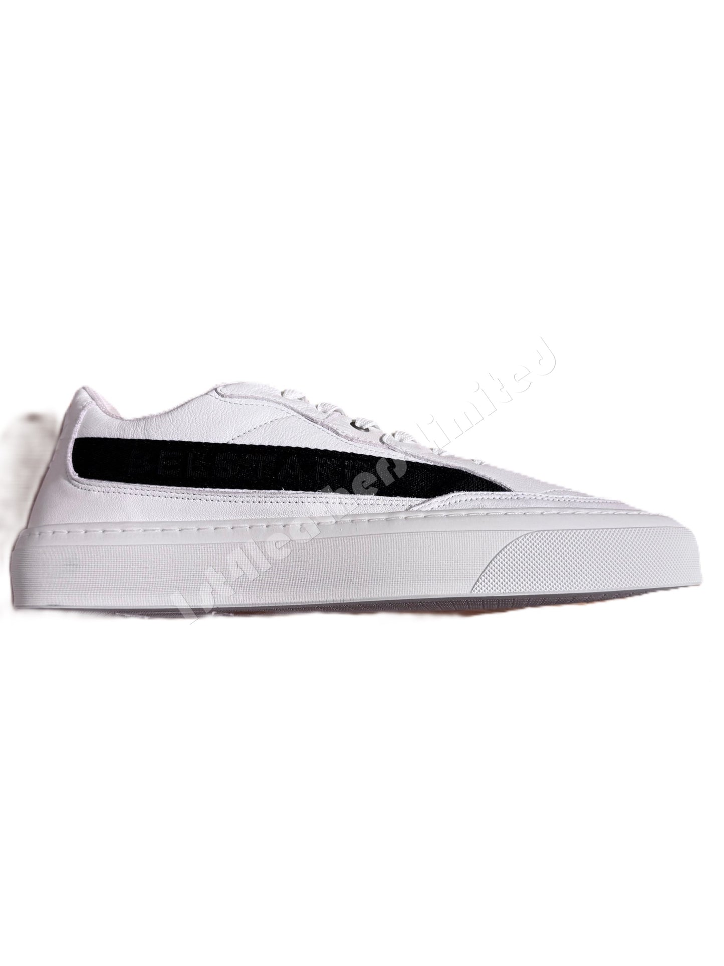 BELSTAFF SIGNATURE LOW TOP CALF LEATHER TRAINERS SNEAKERS WHITE UK7 RRP £225 NEW