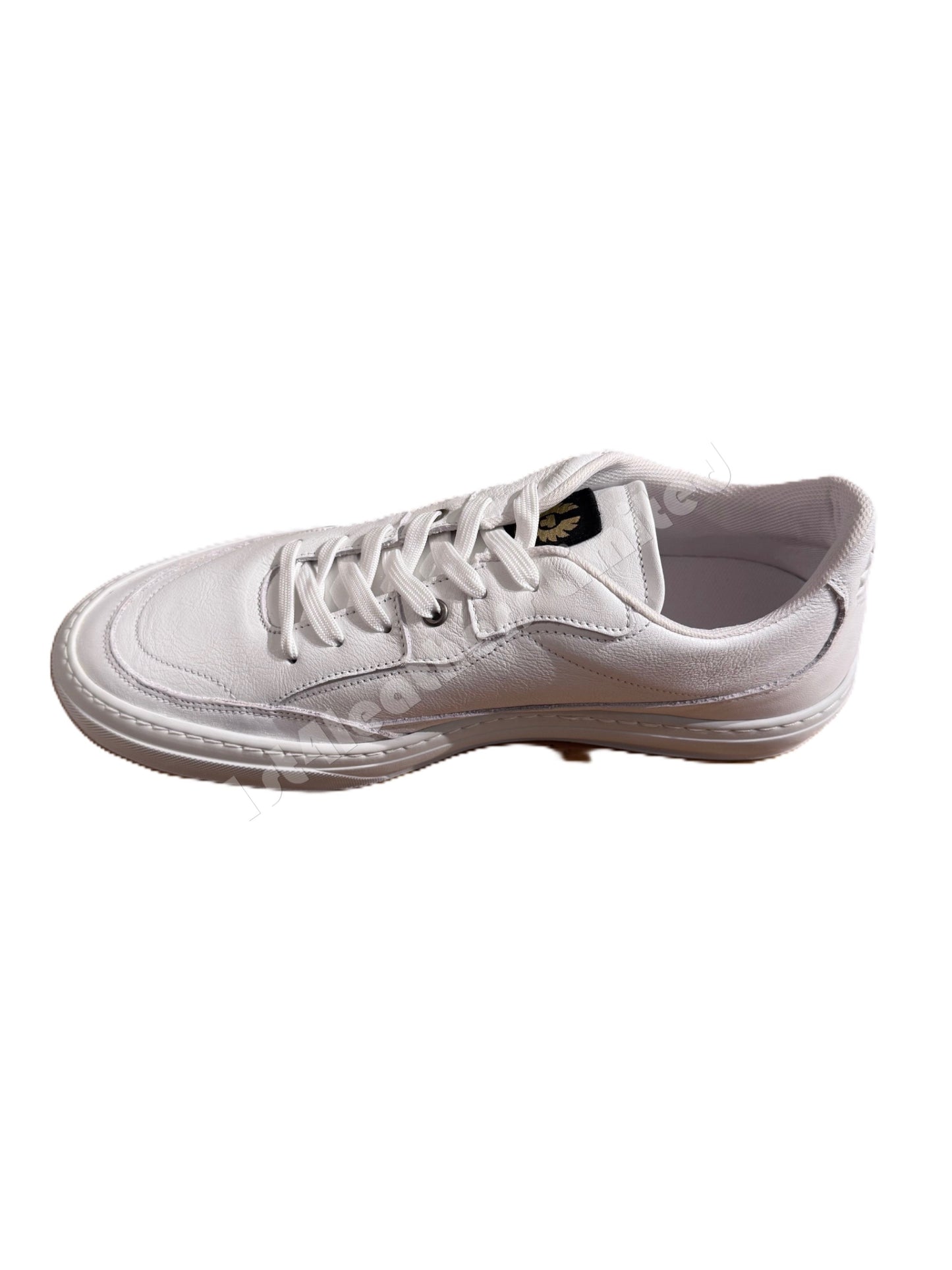 BELSTAFF SIGNATURE LOW TOP CALF LEATHER TRAINERS SNEAKERS WHITE UK7 RRP £225 NEW