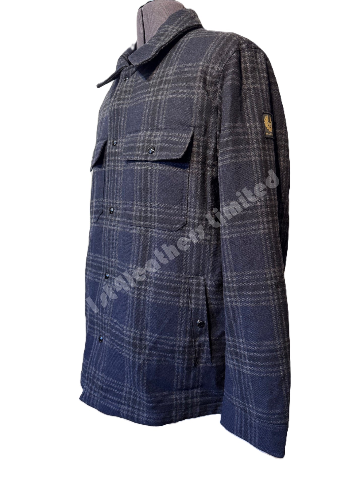 BELSTAFF LONGFORD HEAVYWEIGHT OVERSHIRT JACKET DARK INK UK46 3XL RRP £450 NEW