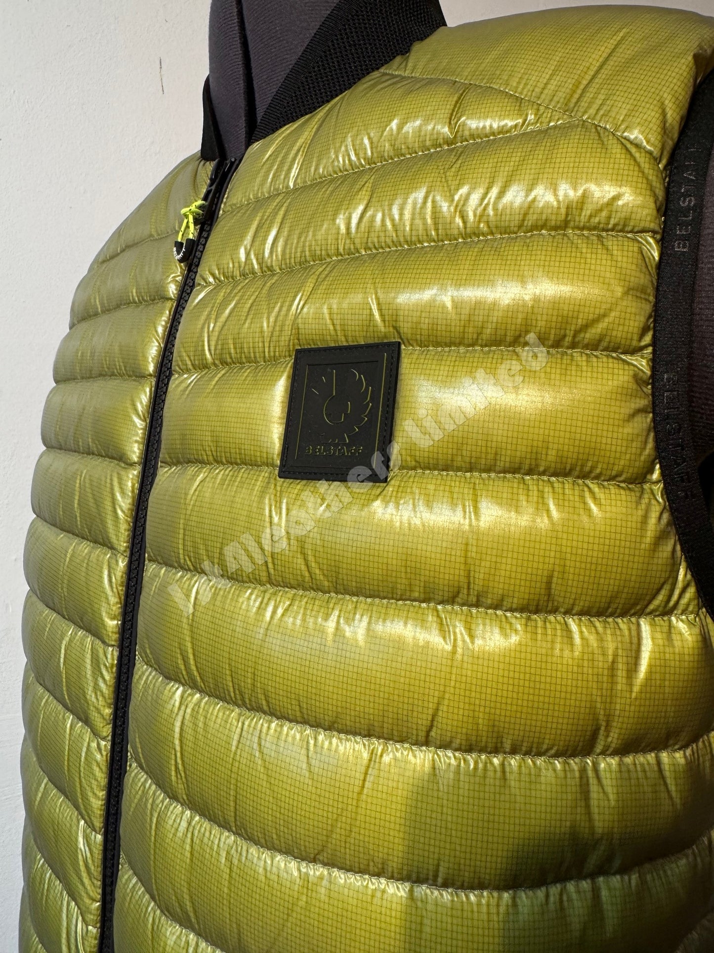 BELSTAFF AIRFRAME DOWN PUFFA GILET NEON YELLOW UK38 MEDIUM RRP £350 BNWT