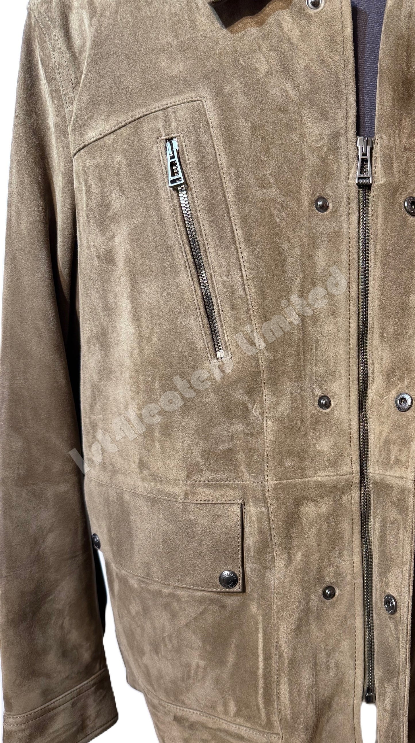 BELSTAFF CONTINENTAL GOAT SUEDE LEATHER JACKET FATIGUE UK40 L RRP £1250 BNWT