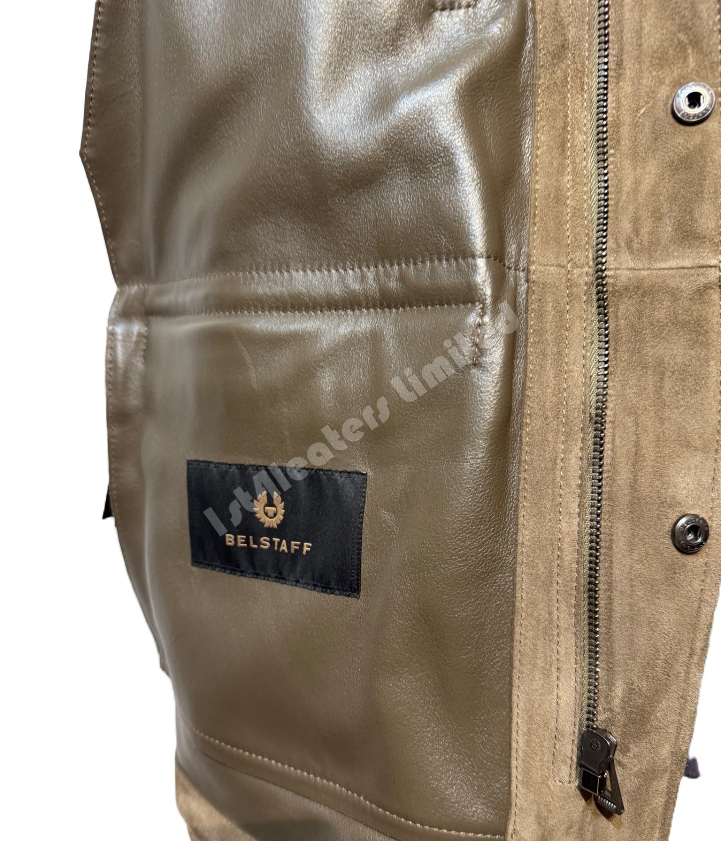 BELSTAFF CONTINENTAL GOAT SUEDE LEATHER JACKET FATIGUE UK40 L RRP £1250 BNWT