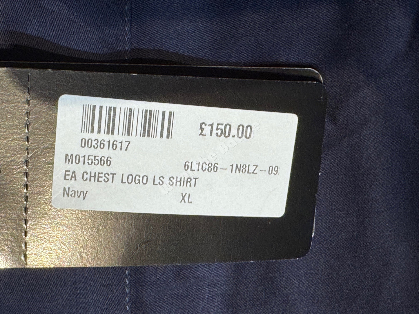 EMPORIO ARMANI NAVY BLUE CHEST LOGO L0NG SLEEVE SHIRT SIZE XL RRP £150 BNWT