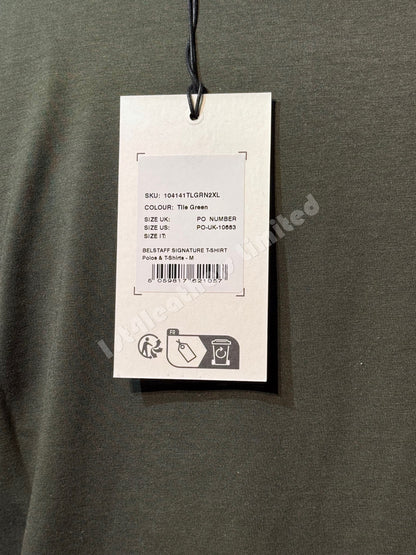 BELSTAFF SIGNATURE COTTON T-SHIRT TILE GREEN RRP £60 BNWT