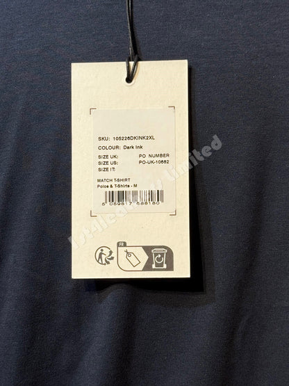 BELSTAFF MATCH GRAPHIC LOGO SHORT SLEEVE COTTON T-SHIRT DARK INK RRP £70 BNWT