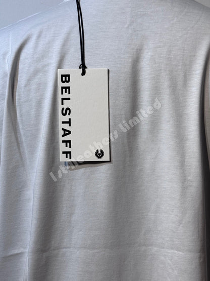 BELSTAFF MATCH GRAPHIC LOGO SHORT SLEEVE COTTON T-SHIRT WHITE RRP £70 BNWT