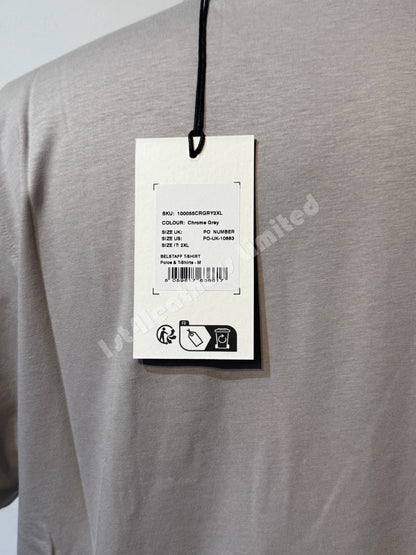 BELSTAFF PHOENIX PATCH SHORT SLEEVE COTTON T-SHIRT CHROME GREY 2XL RRP £60 BNWT