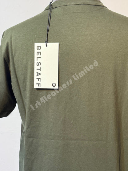 BELSTAFF MATCH GRAPHIC LOGO SHORT SLEEVE COTTON T-SHIRT TILE GREEN RRP £70 BNWT