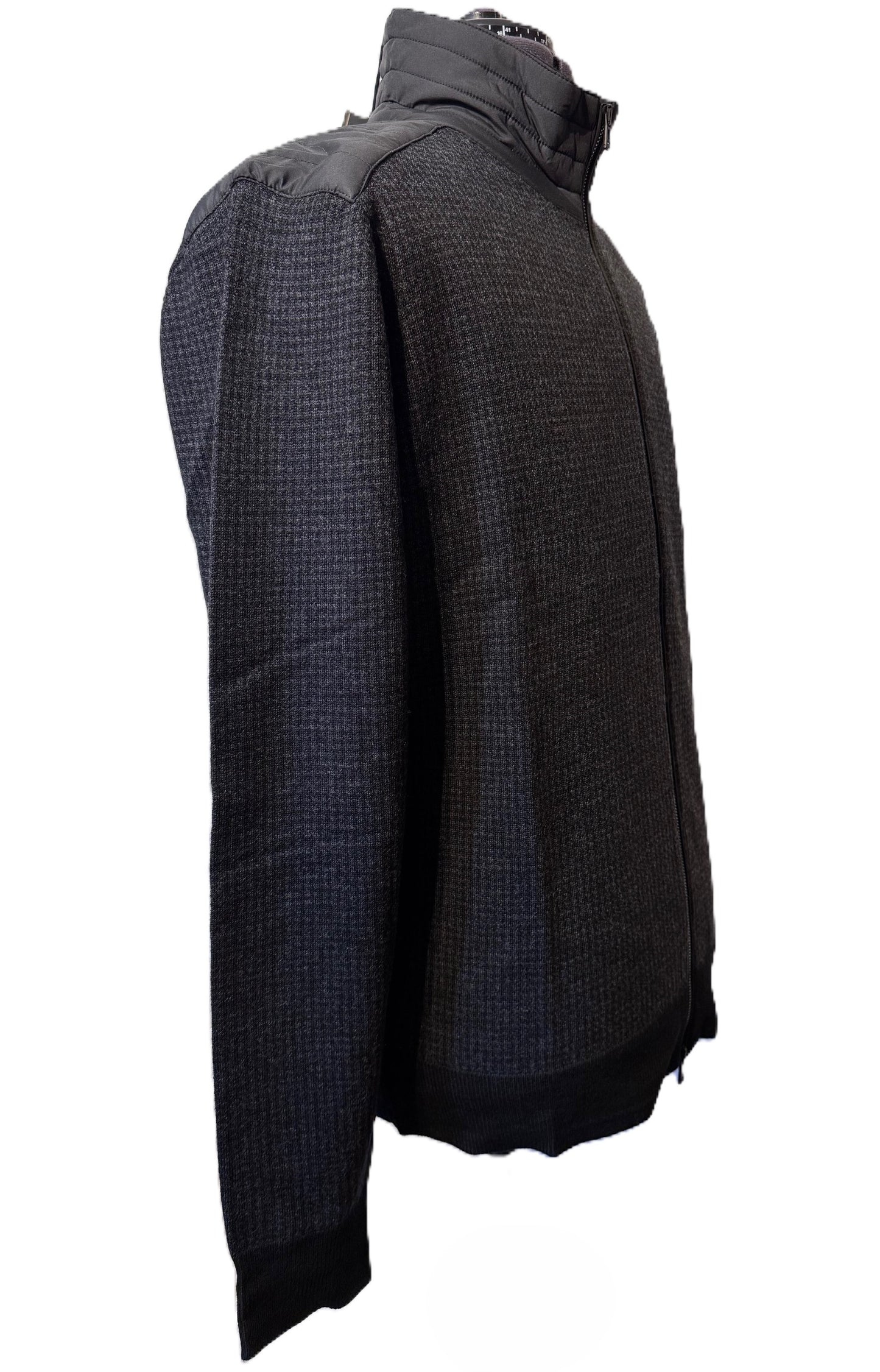 BELSTAFF KELBY WOOL ZIP CARDIGAN BLACK CHARCOAL HOUNDSTOOTH RRP £275 BNWT