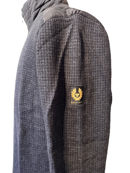 BELSTAFF KELBY WOOL ZIP CARDIGAN BLACK CHARCOAL HOUNDSTOOTH RRP £275 BNWT