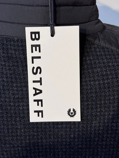 BELSTAFF KELBY WOOL ZIP CARDIGAN BLACK CHARCOAL HOUNDSTOOTH RRP £275 BNWT