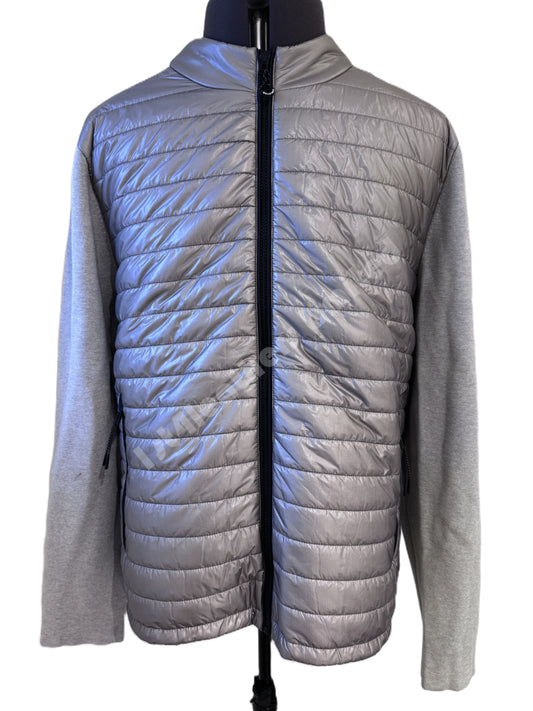 BELSTAFF VEER FULL ZIP MIXED MEDIA CARDIGAN JACKET WHITE/LIGHT GREY 3XL RRP £325