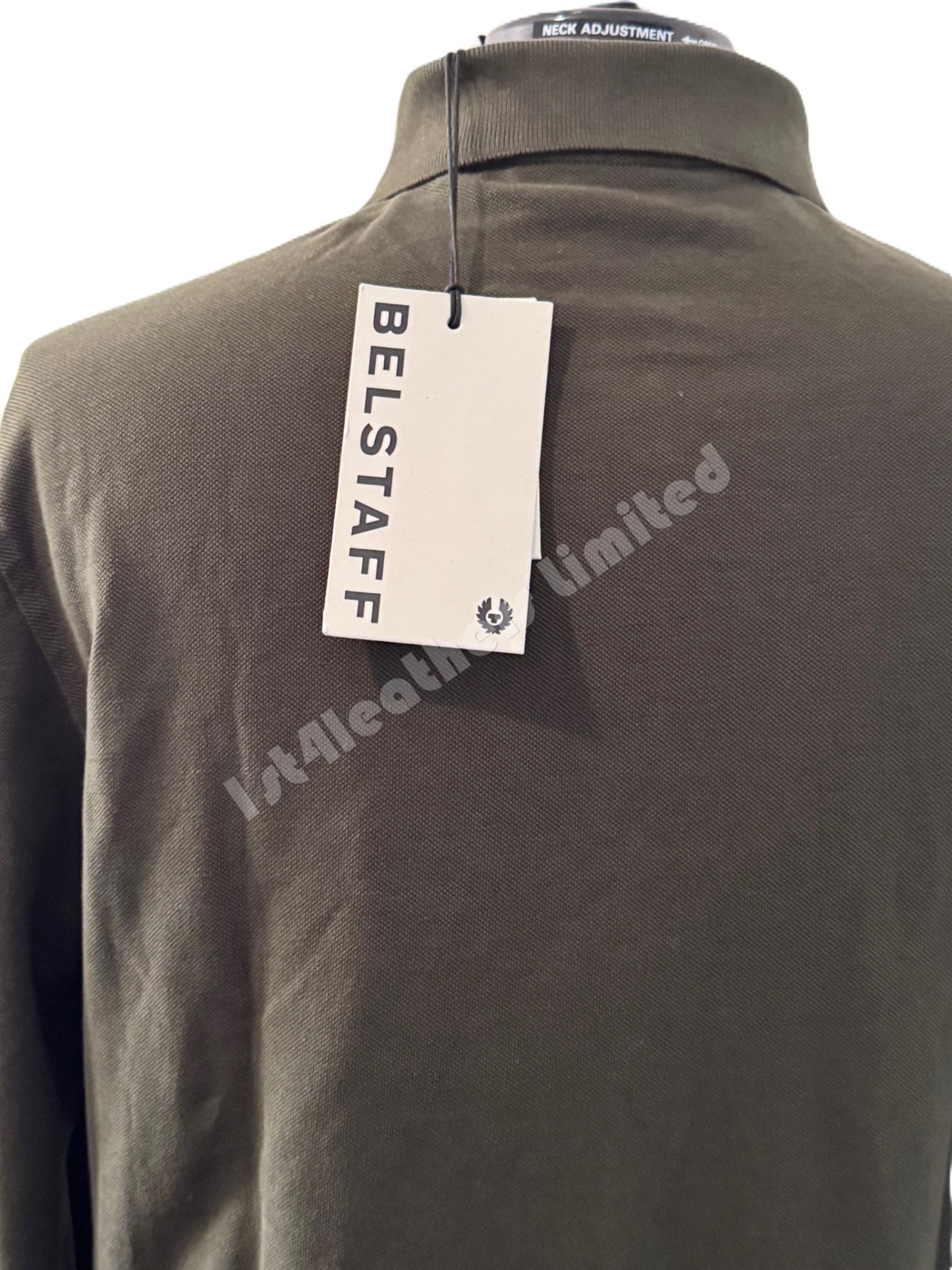 BELSTAFF PIQUE COTTON LONG SLEEVE POLO SHIRT TILE GREEN 3XL RRP £120 BNWT