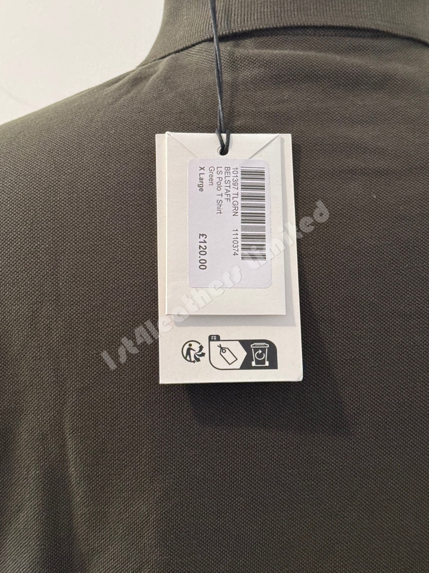 BELSTAFF PIQUE COTTON LONG SLEEVE POLO SHIRT TILE GREEN 3XL RRP £120 BNWT