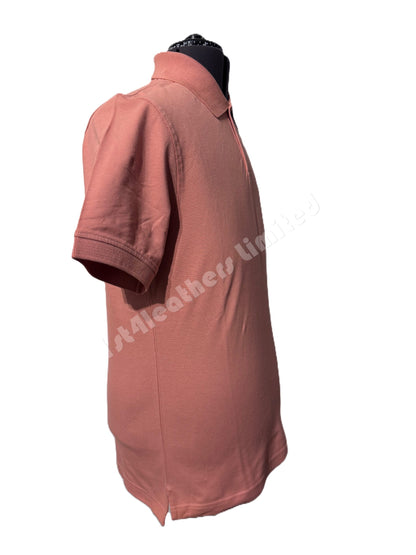 BELSTAFF STEWARTON PIQUE COTTON POLO SHIRT RUST PINK RRP £95 BNWT