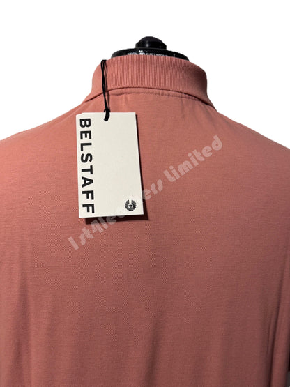 BELSTAFF STEWARTON PIQUE COTTON POLO SHIRT RUST PINK RRP £95 BNWT