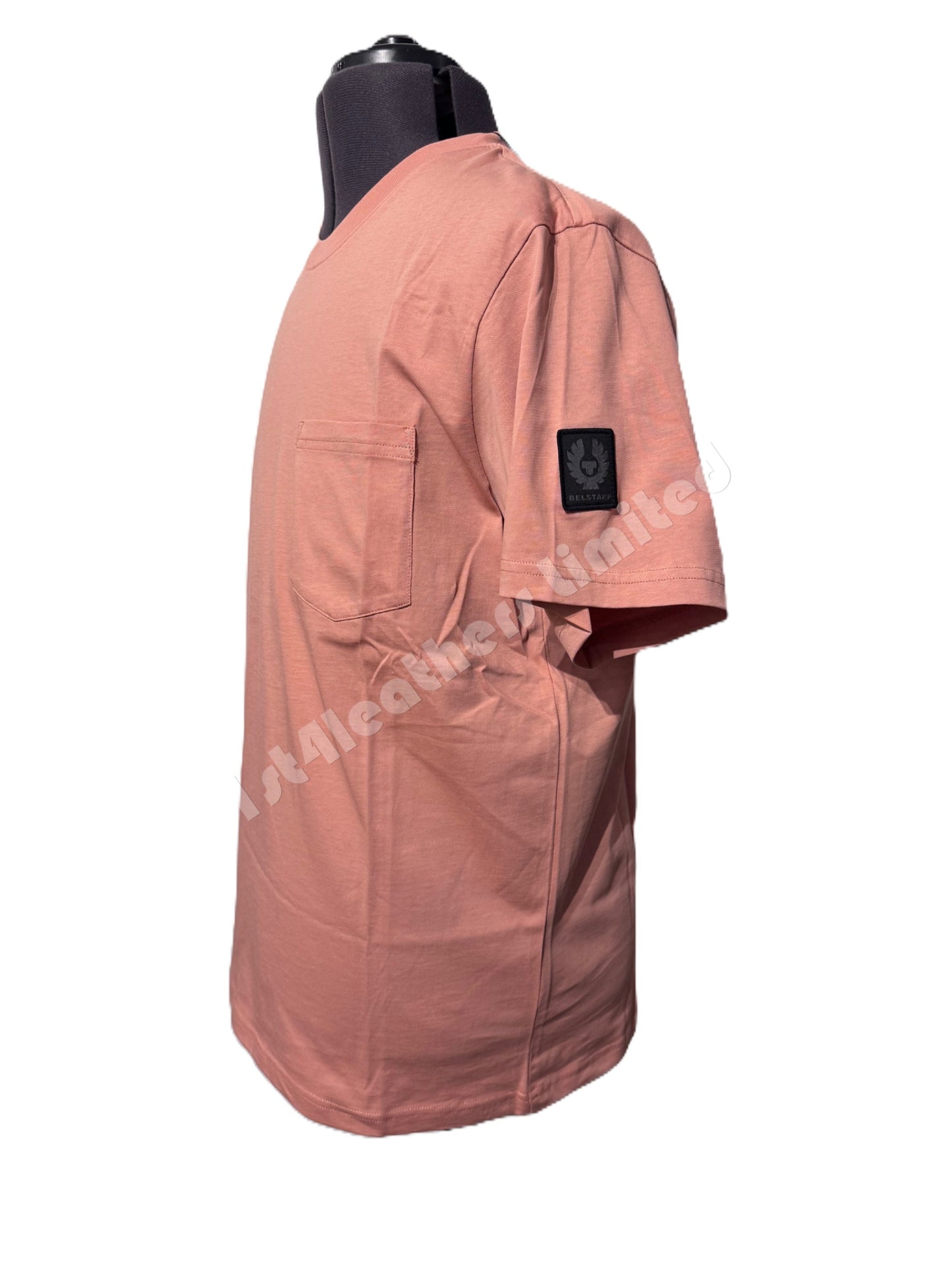 BELSTAFF THOM COTTON POCKET T-SHIRT RUST PINK RRP £60 BNWT