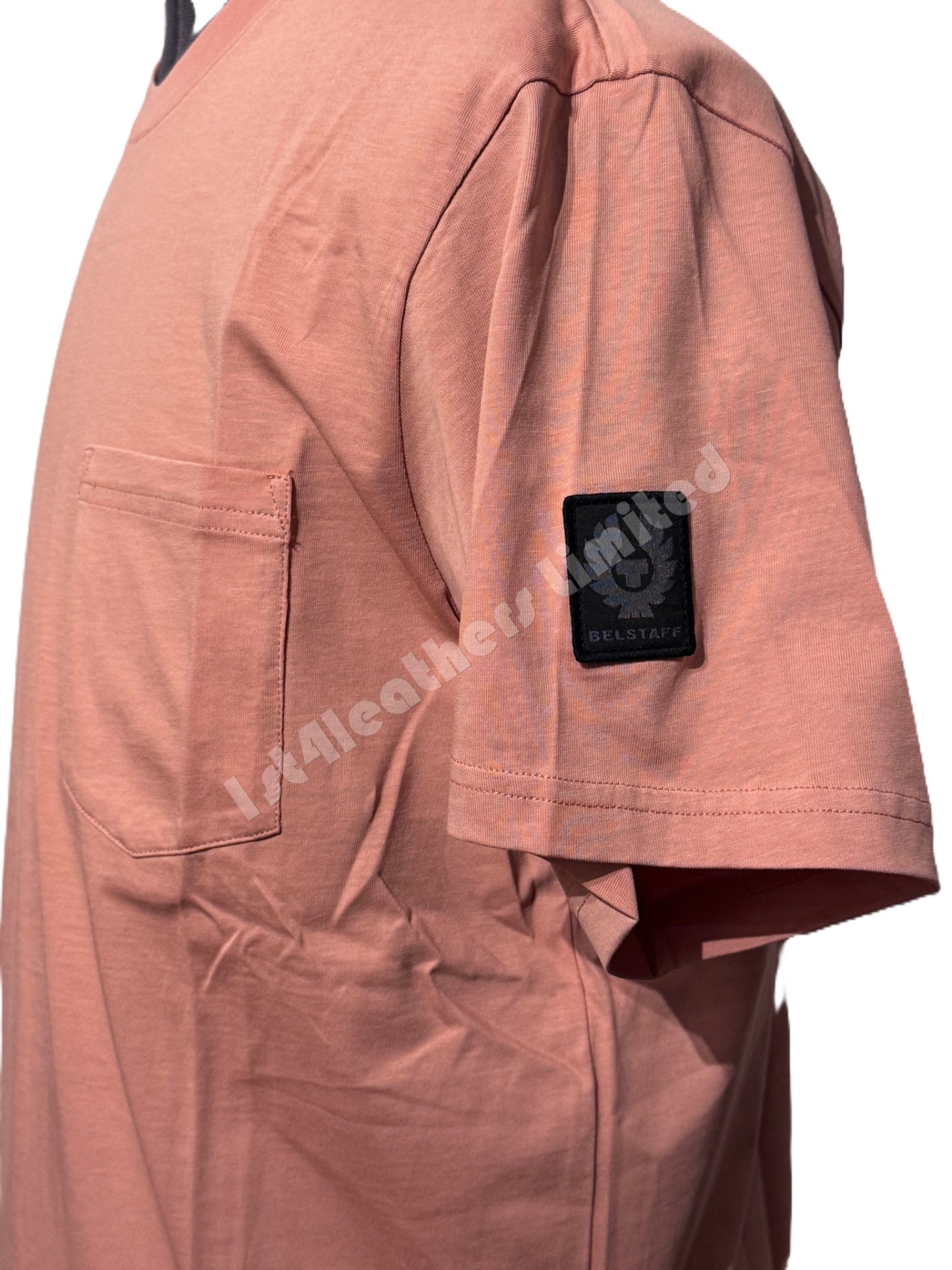BELSTAFF THOM COTTON POCKET T-SHIRT RUST PINK RRP £60 BNWT
